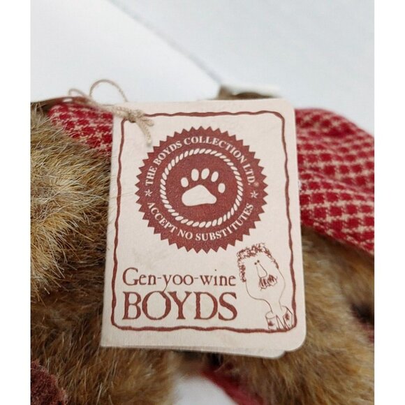 Boyds Bears Mini Plush Moose Ornament Merry Christmoose #562723 Jointed 6" - Picture 5 of 5